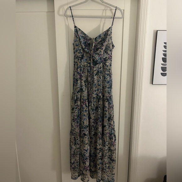 BRANDY FLORAL CINCHED FRONT CUTOUT MAXI DRESS - Picture 1 of 4